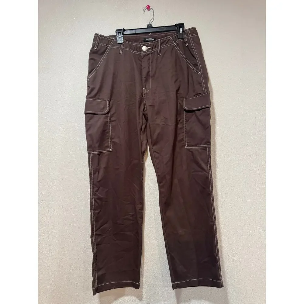 True Religion Men’s Baggy Cargo Pants 36x32 Brown Like New